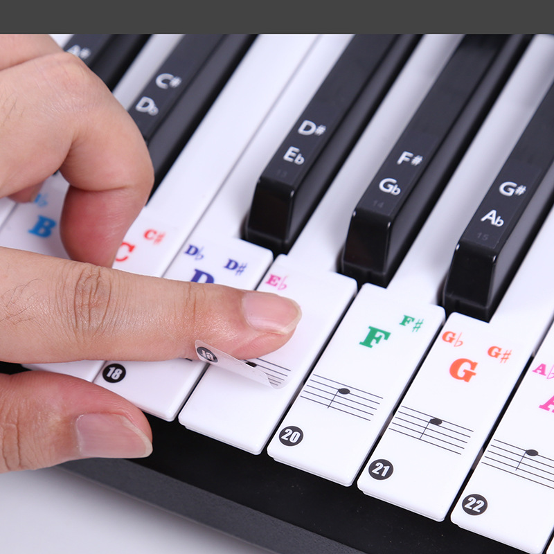 Keyboard Piano 61 Key - Adesivos Transparentes para Teclado de Piano