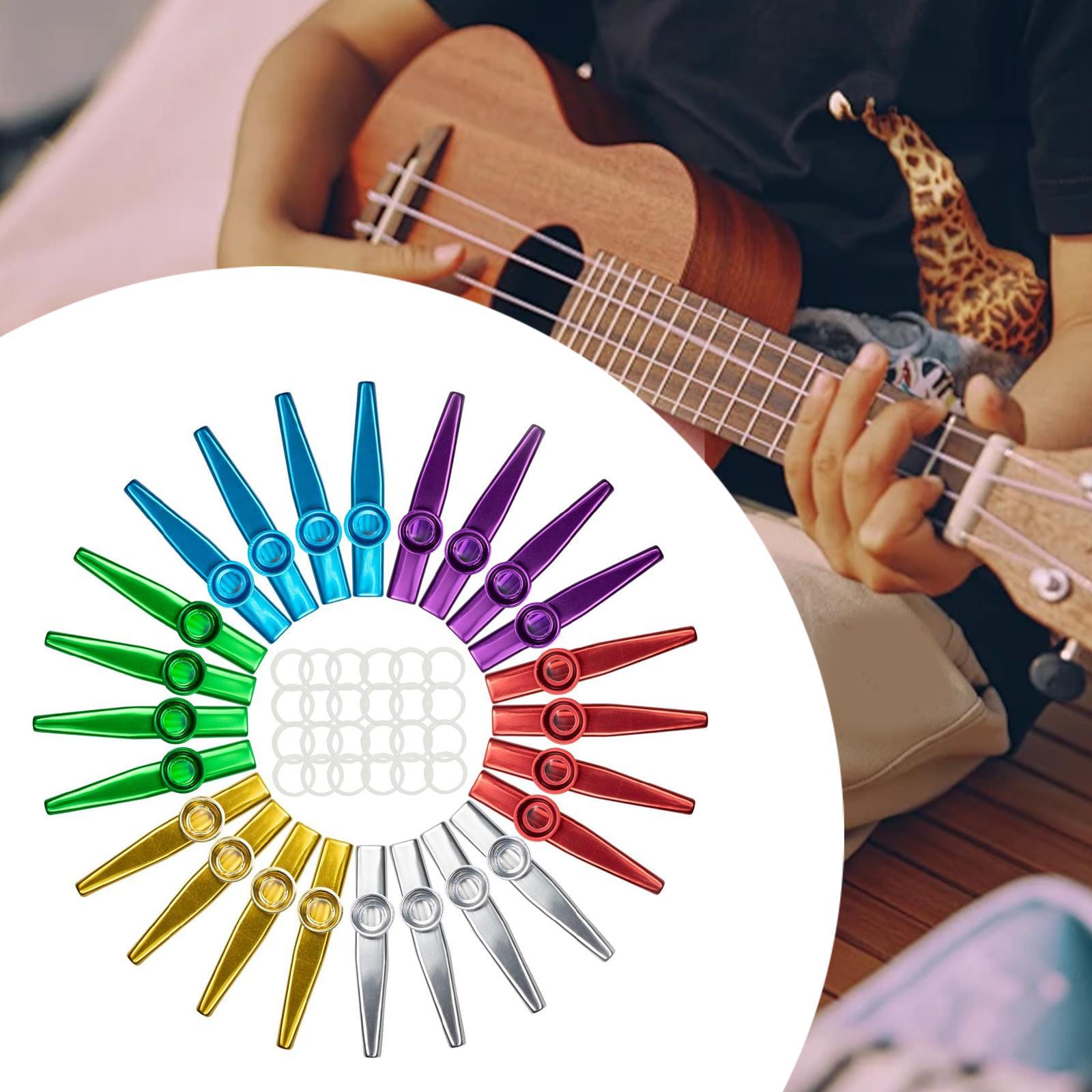 24 peças de metal kazoos para  - Ukulele Beginner Kit avaliação e preço