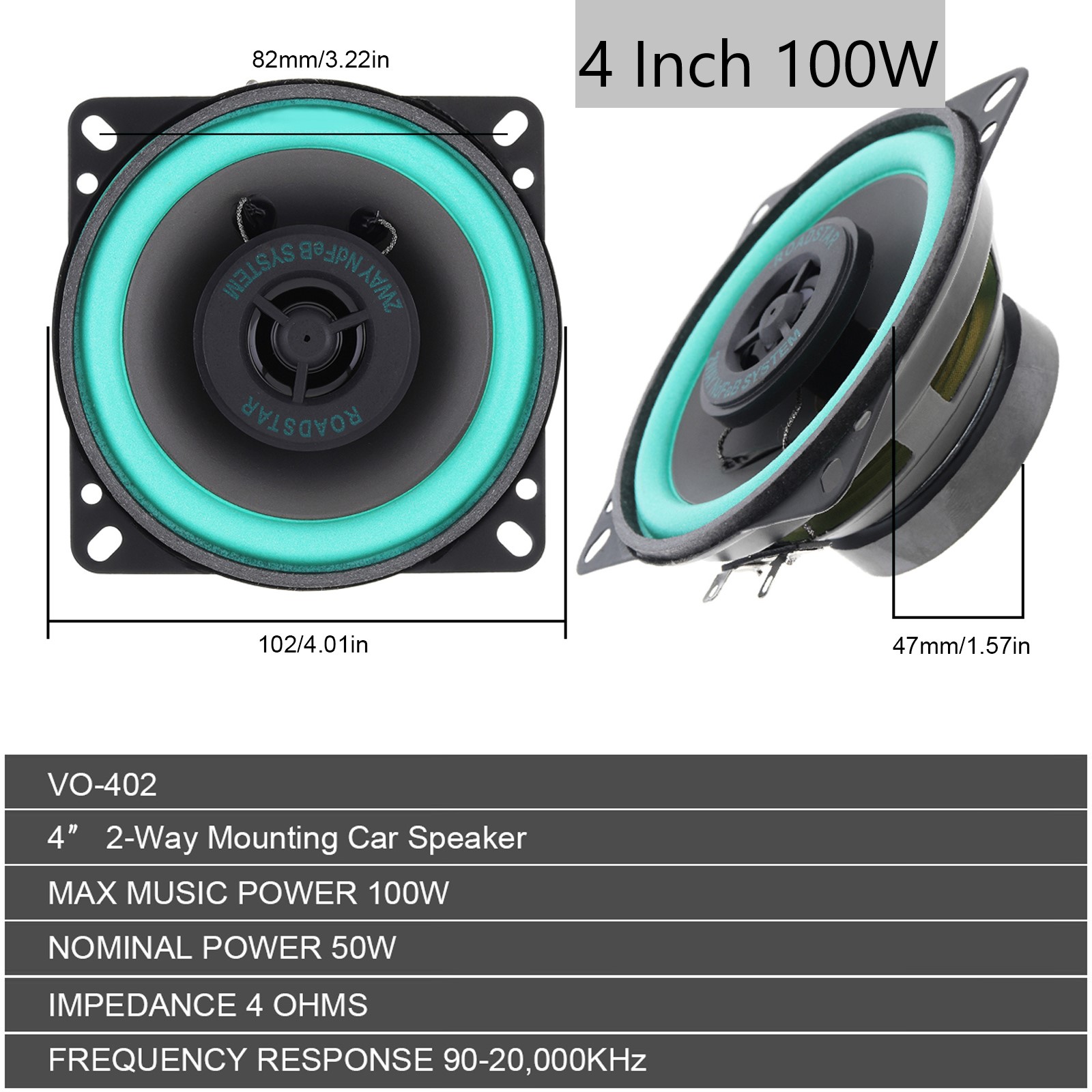 4 Polegada/5 Polegada 100w car - Audio Universal Music avaliação e preço