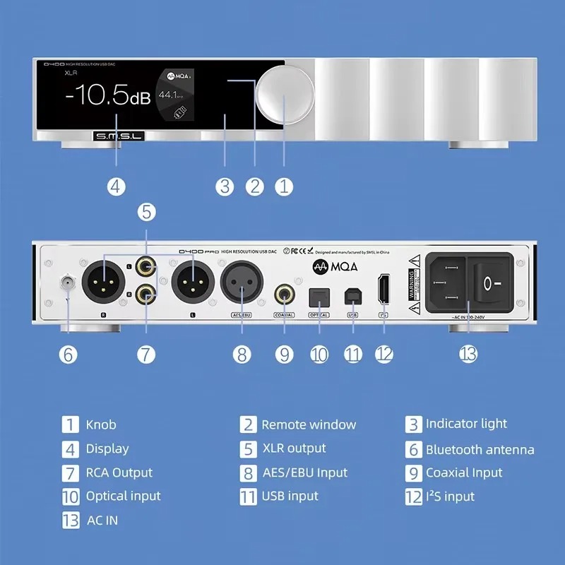 SMSL D400 PRO D400PRO Decodifi - Music Audio Pro avaliação e preço