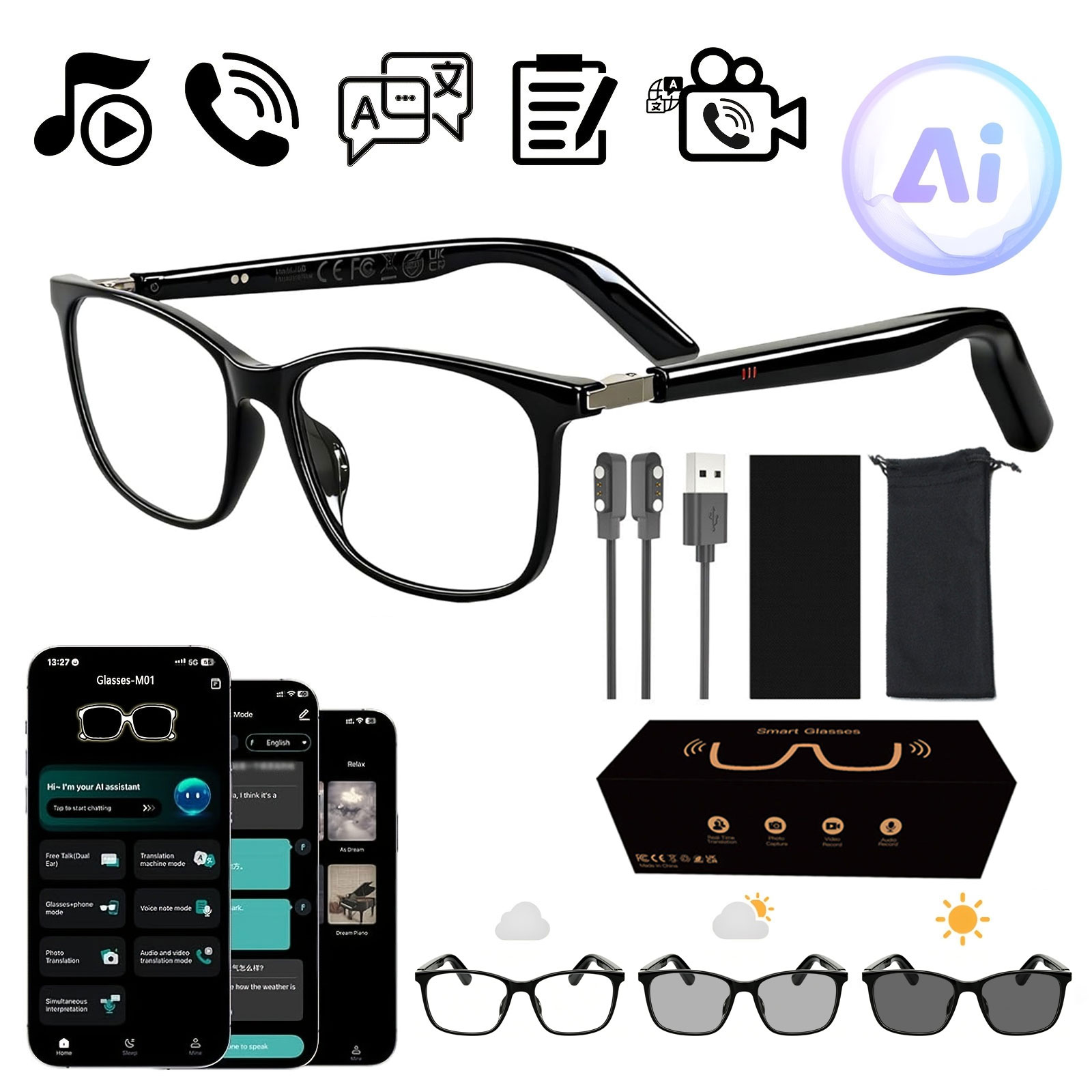 Óculos de Áudio Inteligentes c - Audio Music Voice avaliação e preço