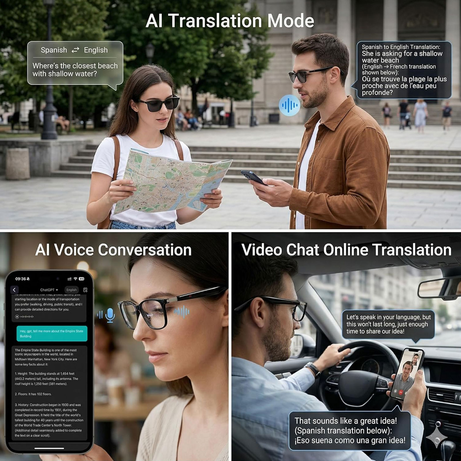 Óculos de Áudio Inteligentes c - Audio Music Voice avaliação e preço