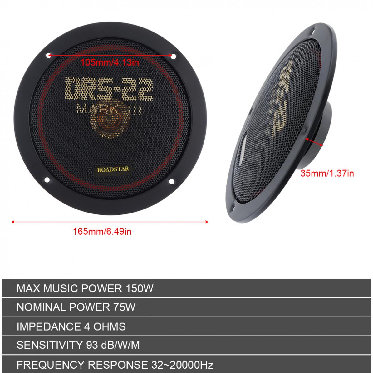 2 pçs 6.5 Polegada 12v 150w co - Audio Universal Music avaliação e preço