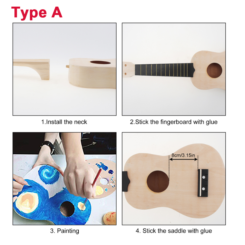 Diy ukulele 21 Polegada kit ce - Ukulele Beginner Kit avaliação e preço